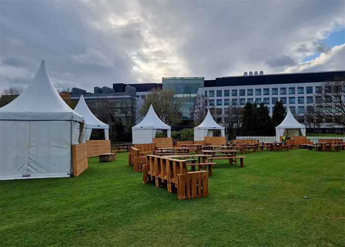 BBQ setup on the lawn at UCD